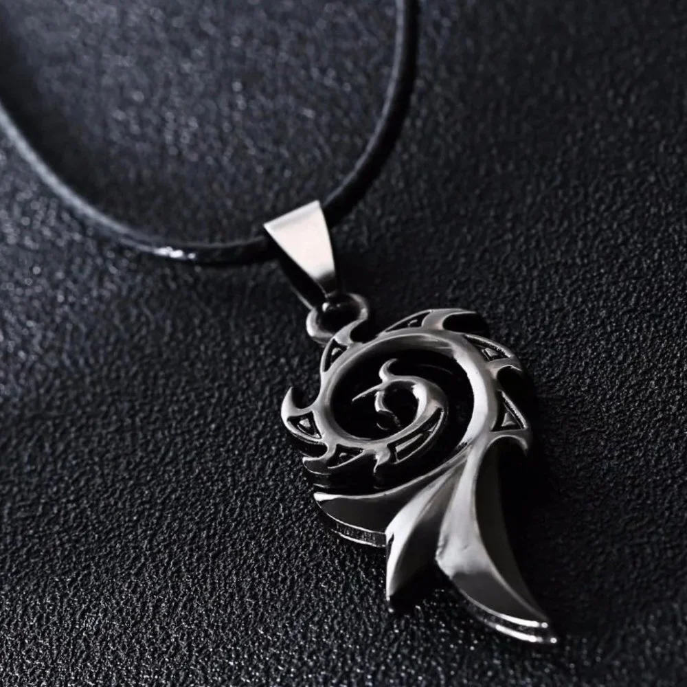 ❤️Fashion Fire Flame Pendants Leather Choker Necklaces for women/menN90201P172